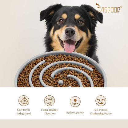 JASGOOD Slow Feeder Dogs Bowl for Large Medium Dogs,Anti-Gulping Pet Slower Food Feeding Bowls Stop Bloat,Preventing Choking