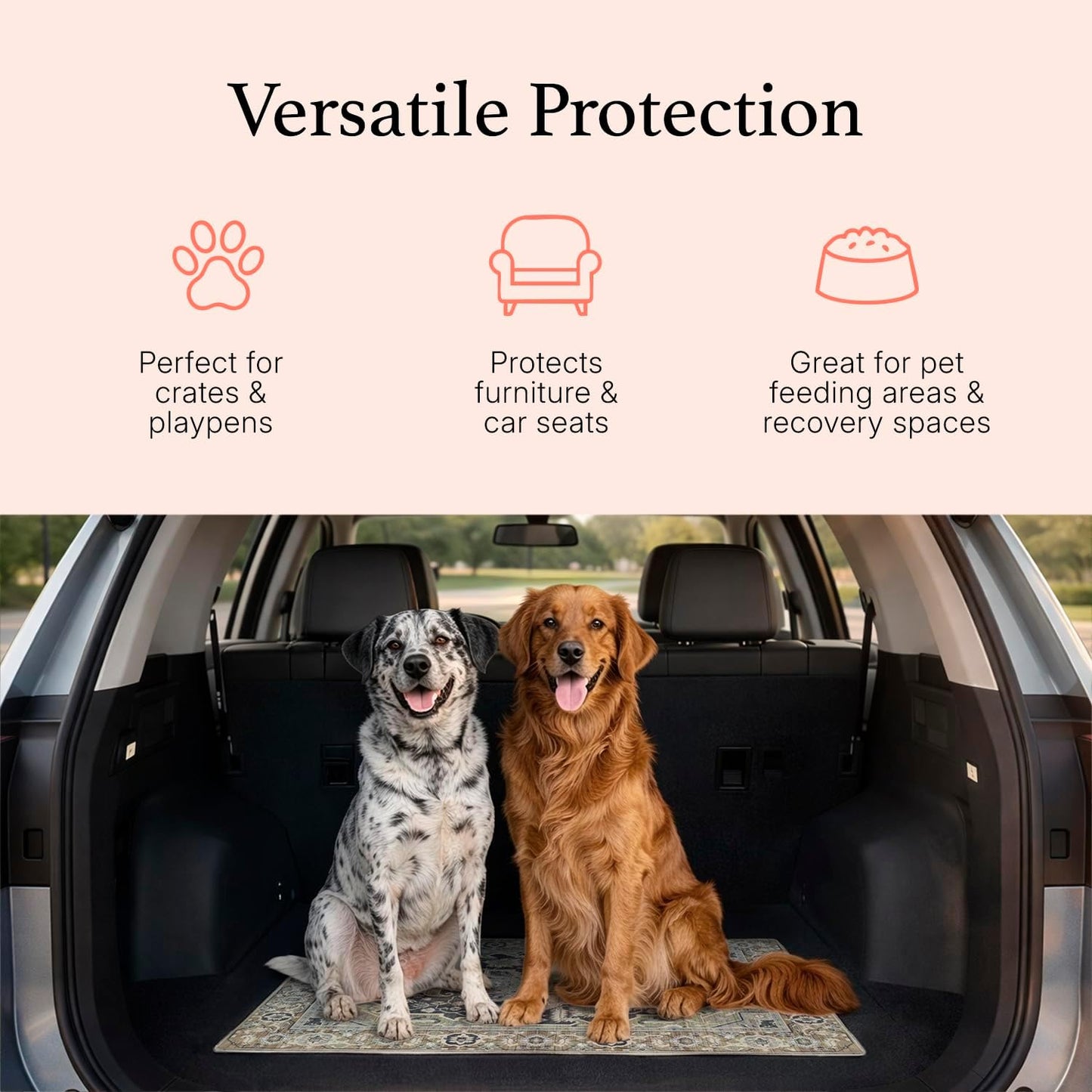 Lovewag Pets Washable Dog Pee Pads, 36" x 48", Waterproof, Non-Slip, Super Absorbent, Reusable Machine-Washable, 2-Pack (Marmalade Sunshine)