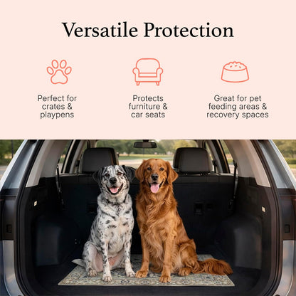 Lovewag Pets Washable Dog Pee Pads, 36" x 48", Waterproof, Non-Slip, Super Absorbent, Reusable Machine-Washable, 2-Pack (Marmalade Sunshine)