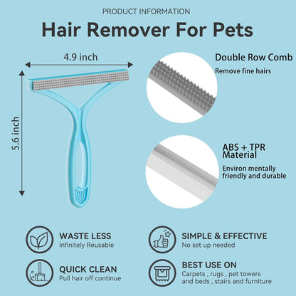 SOCCSO Carpet Rake for Pet Hair Removal (3 Pack),Dog Cat Fur Remover Rubber Broom,Carpet Rake - 60" Long Handle Lint Shaver Cleaner Tools,Scraper Brush for Carpet,Rug,Car Mat,Couch,Pet Bed,Furniture