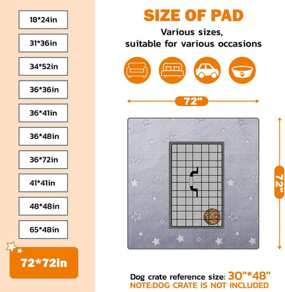 LOOBANI Washable Pee Pads for Dogs, 2 Pack 31 x 36 in Reusable Pee Pads for Dog Mat Puppy Mats Training Non Slip Whelping Mat for Dog Playpen, Crate, Car, Grey