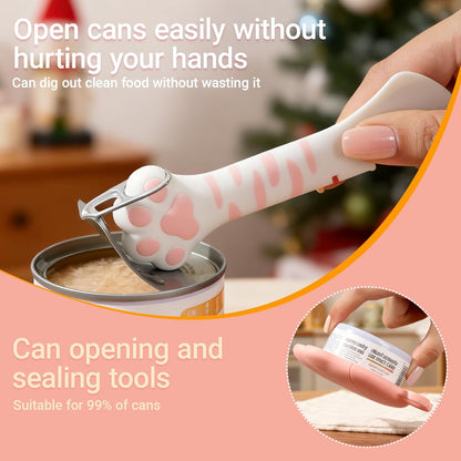 Pet Food Can Lids And Spoon,Pet Food Can Covers, One Fit 3 Standard Size Cans,For Dog And Cat Food Cans,Pink