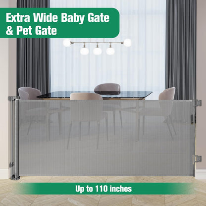 Extra Wide Baby Gate for Large Openings Retractable Baby Gates Indoor Outdoor Extra Long Dog Gate for Doorway Stair Gates for Kids or Pets Extra Large Dog Gate for Stairs