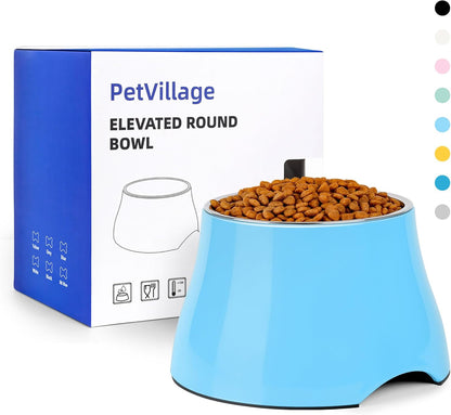 Dog Bowls,Cone Friendly Non Slip Single Dog Bowl with Stainless Steel Inner, Raised Bowls for Small Dogs Spaniel Dogs Long Ear, High Capacity, M/2 Cup Pink
