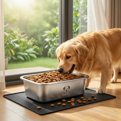 Stainless Steel Dog Bowls for Large Dogs, High Capacity Metal Dog Food Bowls, Food and Water Bowl for Larges, X-Large, and Big Dogs 1.25 Gallons