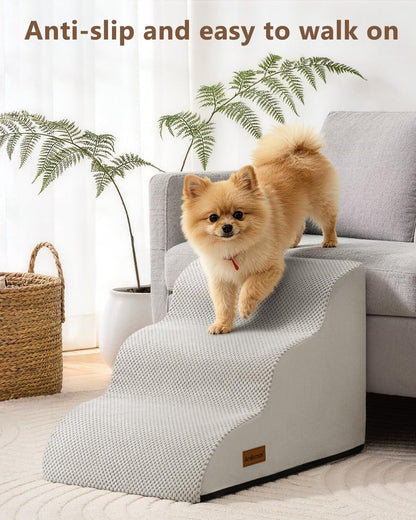 Aodisman Dog Stairs for Small Dogs,3 Step Dog Ramp for Couch and Bed,Pet Stairs with Non-Slip Bottom for Old Cats,Indoor Pet Steps,Comfort,Durable,15.4" H