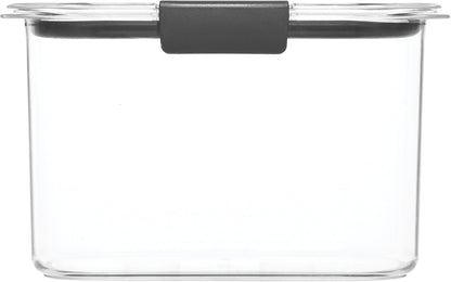 Rubbermaid Brilliance 16-Cup Airtight Food Storage Container with Lid Clear/Grey - optimal for pantry organization flour sugar and food storage