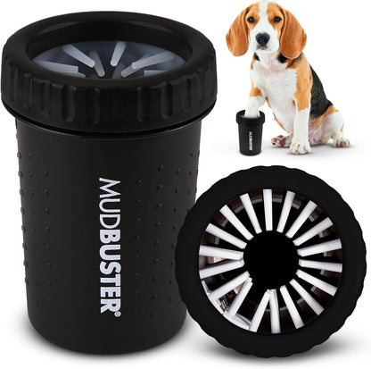 Dexas MudBuster Medium Dog Paw Cleaner in Fuchsia - Fits 1.5"-2.5" Wide Paws, Portable Paw Washer for Muddy Paws, Dog Paw Cleaning Cup with Gentle Silicone Bristles, Quick Clean Pet Paw Washer