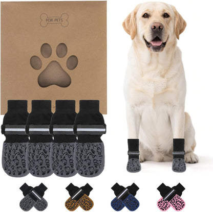 KOOLTAIL Dog Socks Shoes for Hot Pavement to Prevent Licking Paws, Winter Dog Boots&Paw Protector for Hardwood Floors Anti Slip,Traction Control Grip Booties for Small Medium Large Senior Dogs,Black M