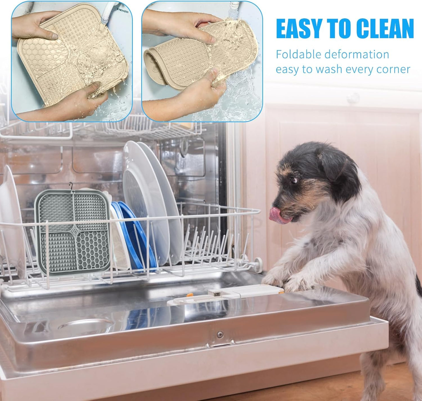 Honomastry Lick Mat for Dogs, Premium Lick Pad with Suction Cups for Dog Anxiety Relief, Slow Feeder Dog Bowls, Bathing, Grooming and Training.