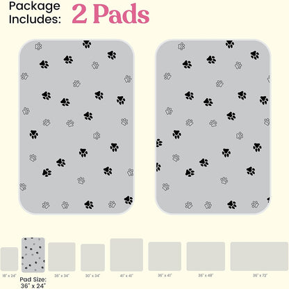 Super Absorbent Washable Pee Pads for Dogs - 2-Pack Superior Reusable Puppy Pads Pet Training Pads –100% Waterproof Dog Pee Pad Protects Against Urine Leakage Non-Slip Grip Prevents Slipping& Bunching