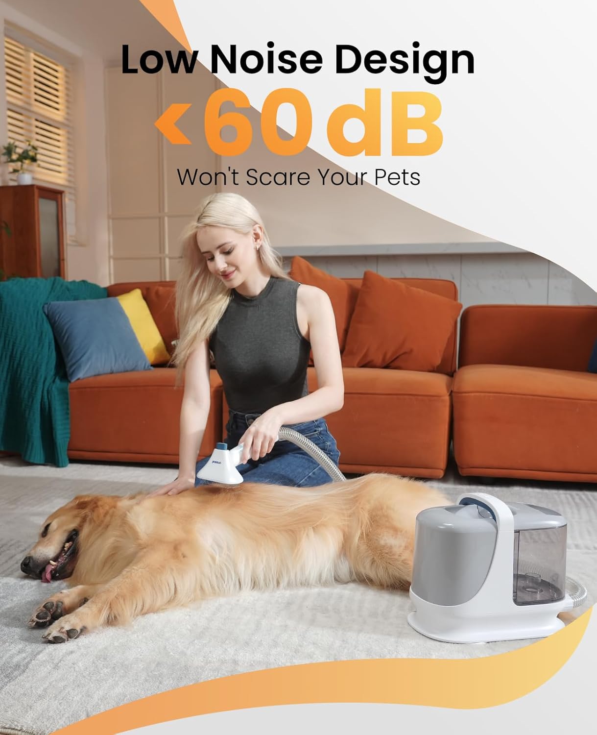 oneisall Dog Grooming Vacuum, 13000Pa Powerful 3L Dust Cup Pet Vacuum with Clipper Nail Grinder & Shedding Brush, 7 in 1 Dog Grooming Kits, Quiet, Large Capacity 3 Suction Levels, BM3