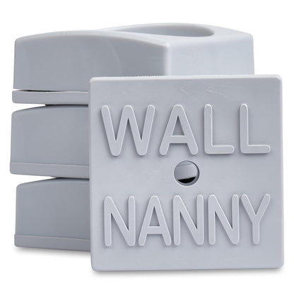 Wall Nanny Mini - Smallest Baby Gate Wall Protector (Made in USA) Protect Walls & Doorways from Pet Gates & Dog Gate Spindles - Child Pressure Mounted Baby Gate for Stairs Wall Cup (White) 4 Pack