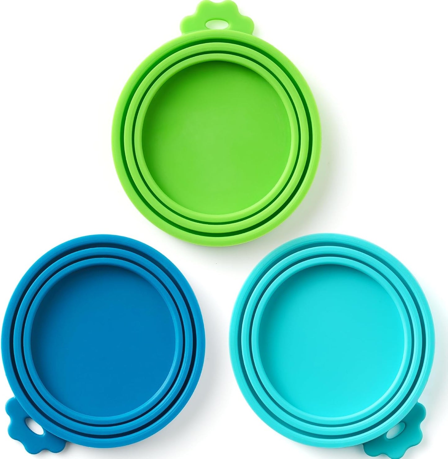 4 Pack Universal Pet Food Can Covers Lids - One fit 3 Standard Size Cans for Cats and Dogs Food Cans - Easy to Clean - Safe Silicone - Pastel Meadow
