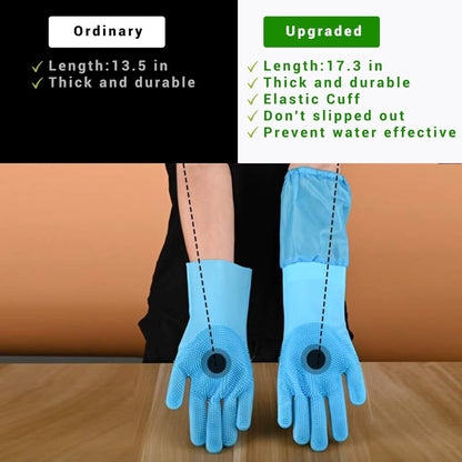 Dog Washing Gloves, Pet Grooming Gloves with Soft Brushes, Bathing and Massaging for Dogs and Cats, Silicone Heat Resistant Cleaning Gloves with High-Density Teeth (Gray)