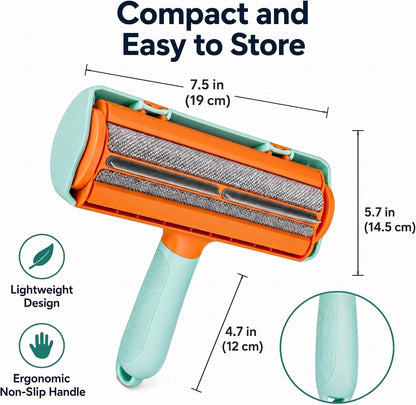 Pet Hair Remover for Couch & Furniture, Reusable Lint Roller for Dog & Cat Hair, Self Cleaning Fur Remover, Carpet & Car Hair Remover Tool