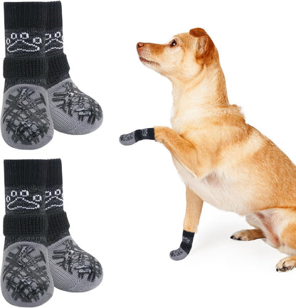 BEAUTYZOO Dog Socks to Prevent Licking Paws -Dog Shoes for Hot Pavement & Hardwood Floors Anti Slip, Traction Control Boots & Paw Protectors with Double Side Grips for Small Medium Large Senior Dogs