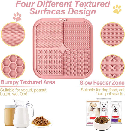 LUKITO Lick Mat for Dogs & Cats 2 Pack with Suction Cups, Dog Lick Mat for Anxiety Relief, Dog Toys to Keep Them Busy, Peanut Butter Licking Pad for Boredom Reducer, Perfect for Bathing Grooming