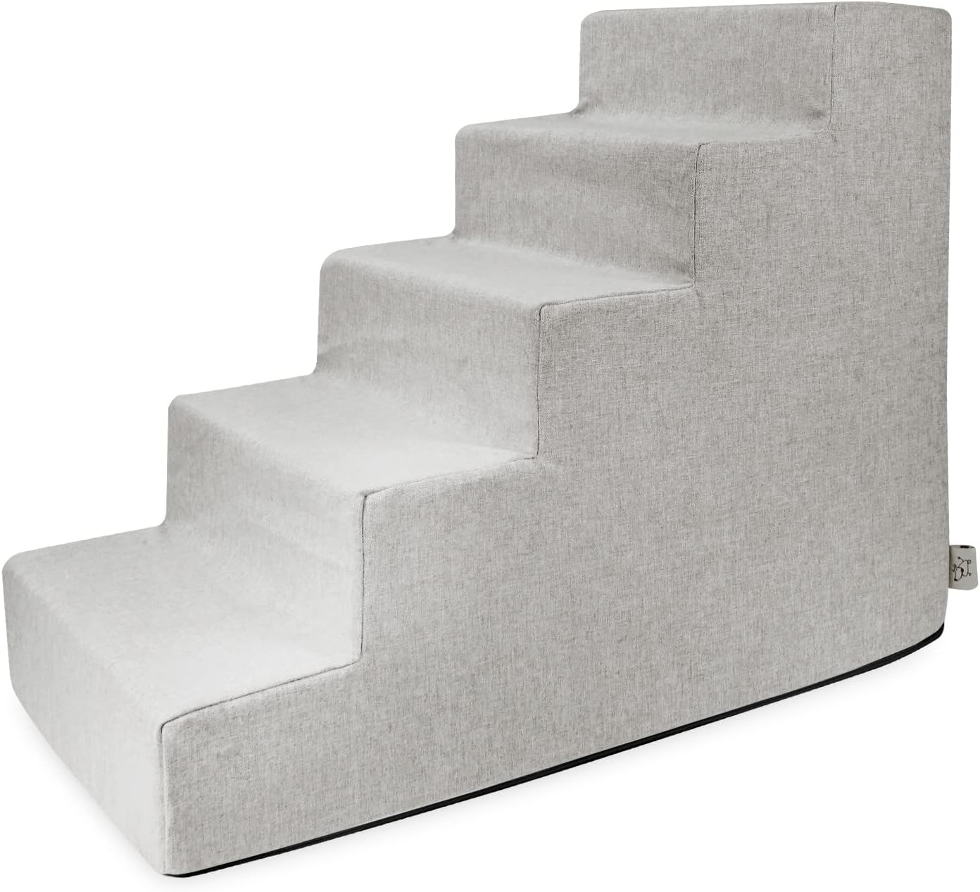 Best Pet Supplies Dog Stairs & Steps - Foam Steps for Small Dogs & Cats, Non-Slip Indoor Balanced Pet Step Support, Dog Ramp, No Assembly, Ash Gray Linen, 2-Step (12-inch Height)