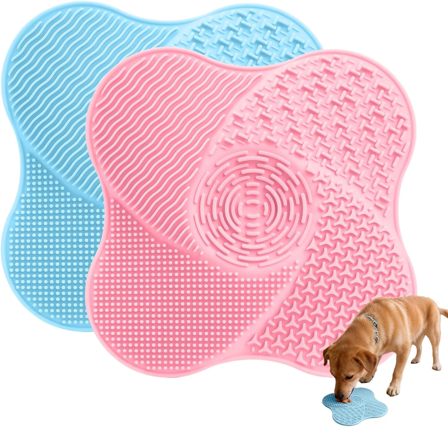 Lick Mat for Small Dogs with Suction Cups, Dog Lick Mat for Anxiety Relief, Slow Dog Feeder and Cat Licking Mat for Boredom Reducer, 1 Pack (Blue)