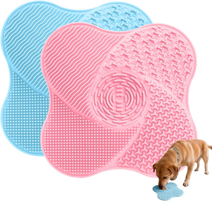 Lick Mat for Small Dogs with Suction Cups, Dog Lick Mat for Anxiety Relief, Slow Dog Feeder and Cat Licking Mat for Boredom Reducer, 1 Pack (Blue)