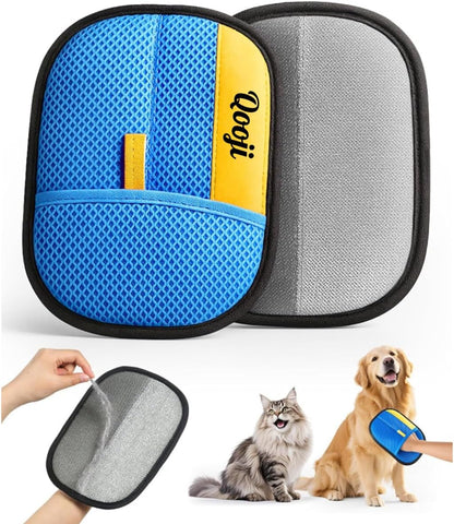 Pro Pet Hair Remover Glove–Reusable Electrostatic Fur Cleaning Mitt for Dogs & Cats, Removes Hair from Furniture, Sofa, Carpet & Car, Grooming & Deshedding Tool (PinkYellow)