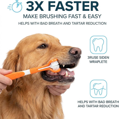 10 Pcs Dog Tooth Brushing Kit Soft Double Head Tooth Brush Triple Head Pet Toothbrushes Finger Silicone Toothbrush Multi-Angle Dental Cleaning Brushes for Dog Kitten Cat Pet Dental Cleaning