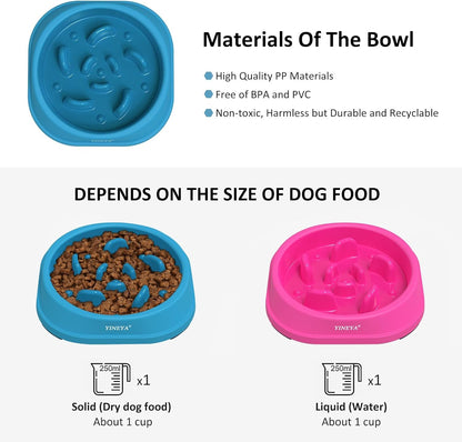 YINEYA Slow Feeder Dog Bowls, Pet Supplies that Slow Down Eating, Pet Food Bowls, Maze Dog Puzzle Feeder for Medium Breed