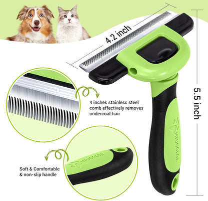 MIU COLOR Pet Grooming Brush, Deshedding Tool for Dogs & Cats, Effectively Reduces Shedding by up to 95% for Short Medium and Long Pet Hair