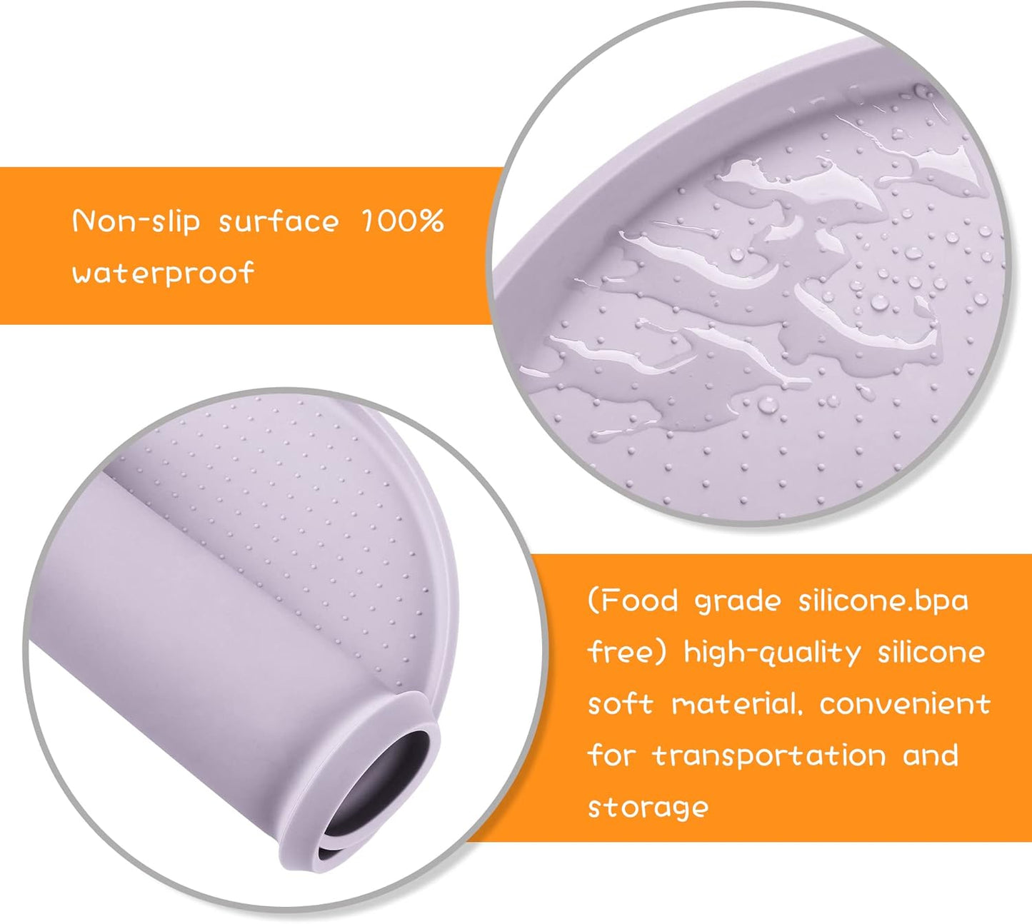 100% Waterproof 0.5" Raised Edge BPA Free Silicone Dog Food Mat, Pet Cat Feeding Mats Contain Spills Protects Floors, Placemats for Cats and Dogs Water Bowl Dishwasher. (Small, Gray)