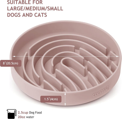 Coomazy Large Silicone Slow Feeder Dog Bowls, Interactive Puzzle Toy for Pets Food Training, Keeps Dogs Busy, Prevents Puppy Overeating (Dark Green, Large: 3.2Cup)