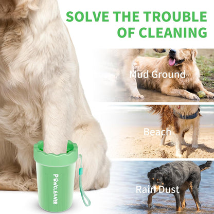 Professional 7 in 1 Dog Paw Cleaner for Dogs & Cats - Includes 1 Portable Paw Washer, 1 Bath Brush, 2 Dog Toothbrushes and 3 Absorbent Towels Note: Fits Paws up to 2 Inches Wide (Small, Blue)