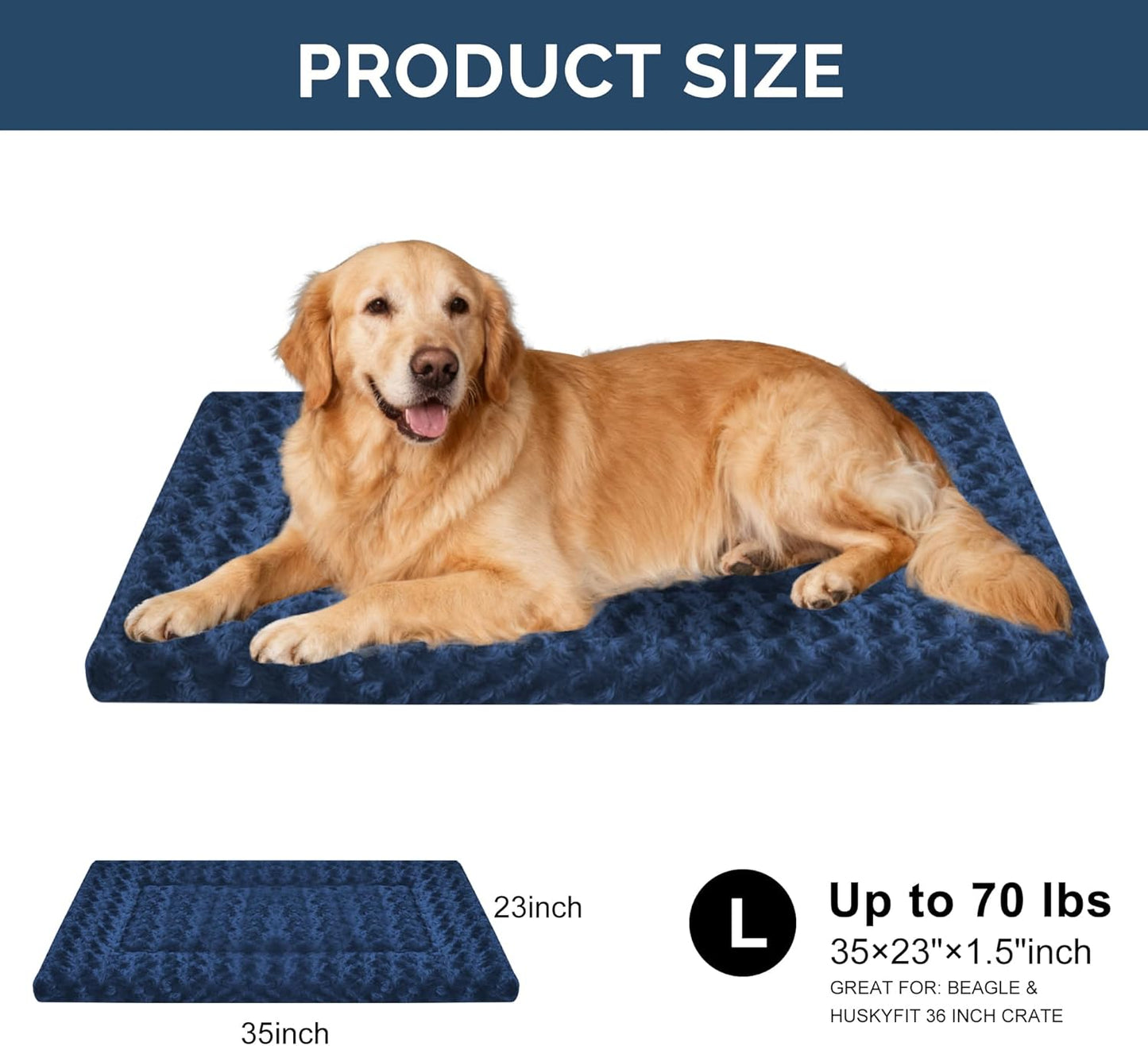 Dog Bed Mat – Soft & Comfortable Dog Kennel Pad for Crate – Durable Crate Bed & Mat for Dogs & Cats – Ideal for Crate, Kennel, and Home Use