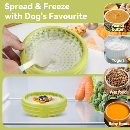 Dog Lick Bowl, Animire Freeze Lick Mat for Dogs, Non-Slip Slow Feeder Licking Bowl Enrichment Treat for Distraction Anxiety Relief, Food Grade Silicone, Dishwasher Safe(Pastel Purple,S)