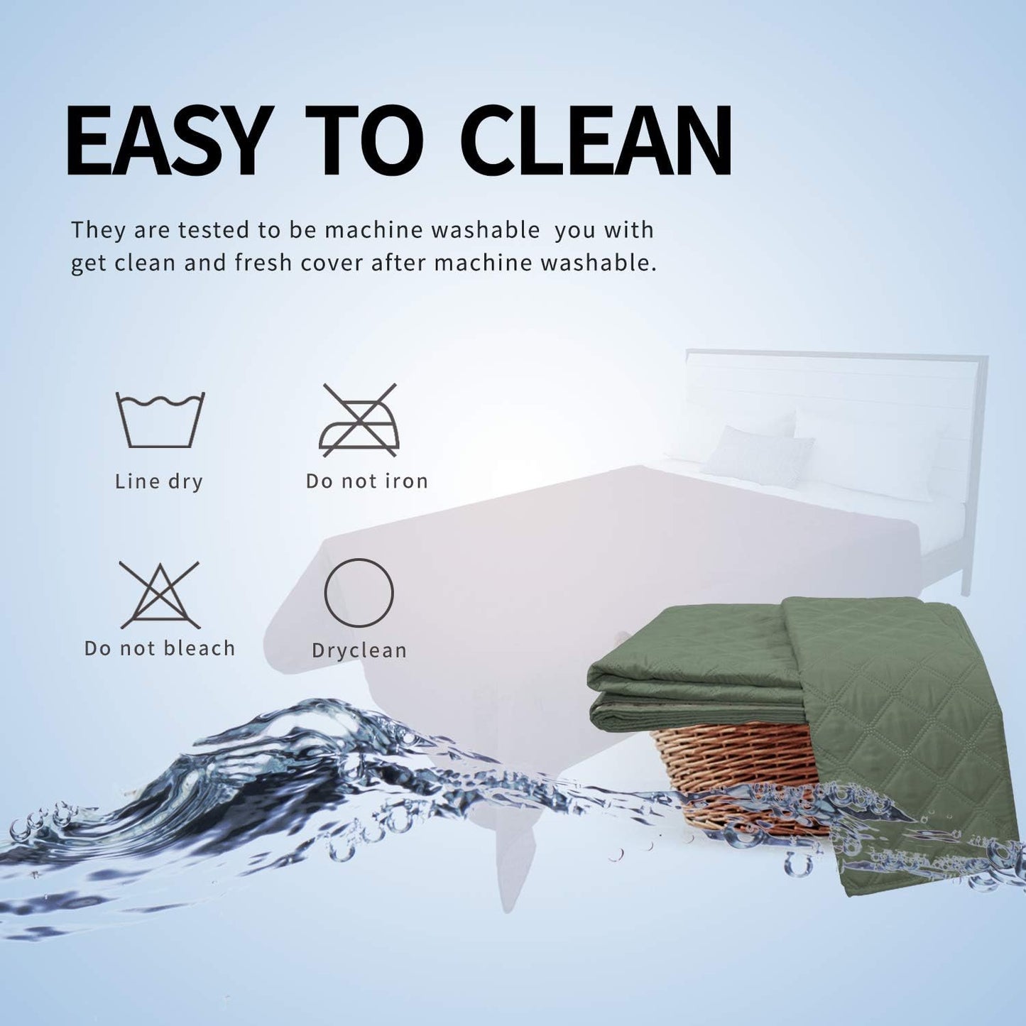 Easy-Going 100% Waterproof Dog Bed Cover, Non-Slip Pet Blanket for Furniture, Washable Couch Cover, Repleasement Sofa Cover (68x82 in,Gray)