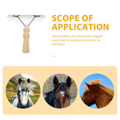 Balacoo 3 Pcs Undercoat Rake for Dogs - Pet Horse Hair Comb, Horse Brush Steel Comb for Hair, Pet Grooming Brush Set, Long Haired Grooming Tool Set for Large Dog Cat