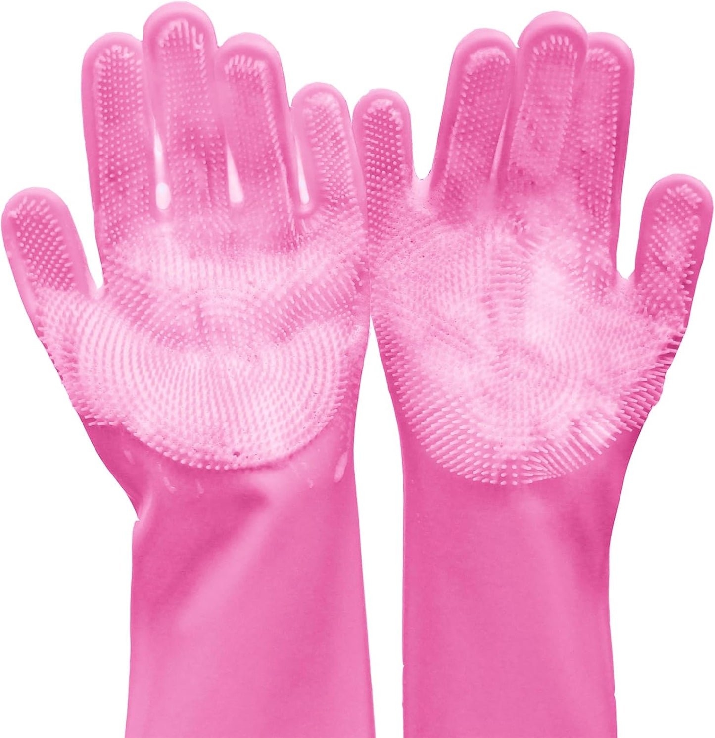 Pet Grooming Gloves, Dog Washing Gloves with High-Density Teeth, Heat Resistant Silicone Dog Bath Scrubber with Enhanced Five Finger Design, Bathing and Massaging for Dogs and Cats
