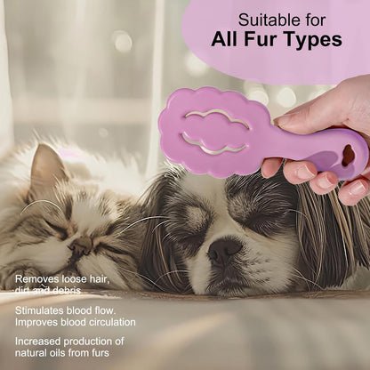 Cloud Shape Small Dog Grooming Brush - Soft Pin Brush for Gentle Detangling & Massage Puppy Hair Comb for Maltese, Shih Tzus, Yorkies, and Puppies, Pink