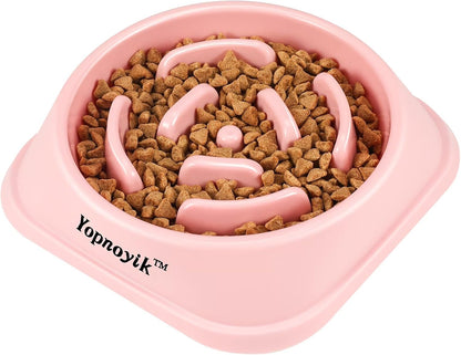 2 Pack Slow Feeder Dog Bowls for Healthy Eating, Non-Slip and Anti-Choking Design, Reduces Bloating & Overeating for Medium Dogs and Cats, Easy to Clean