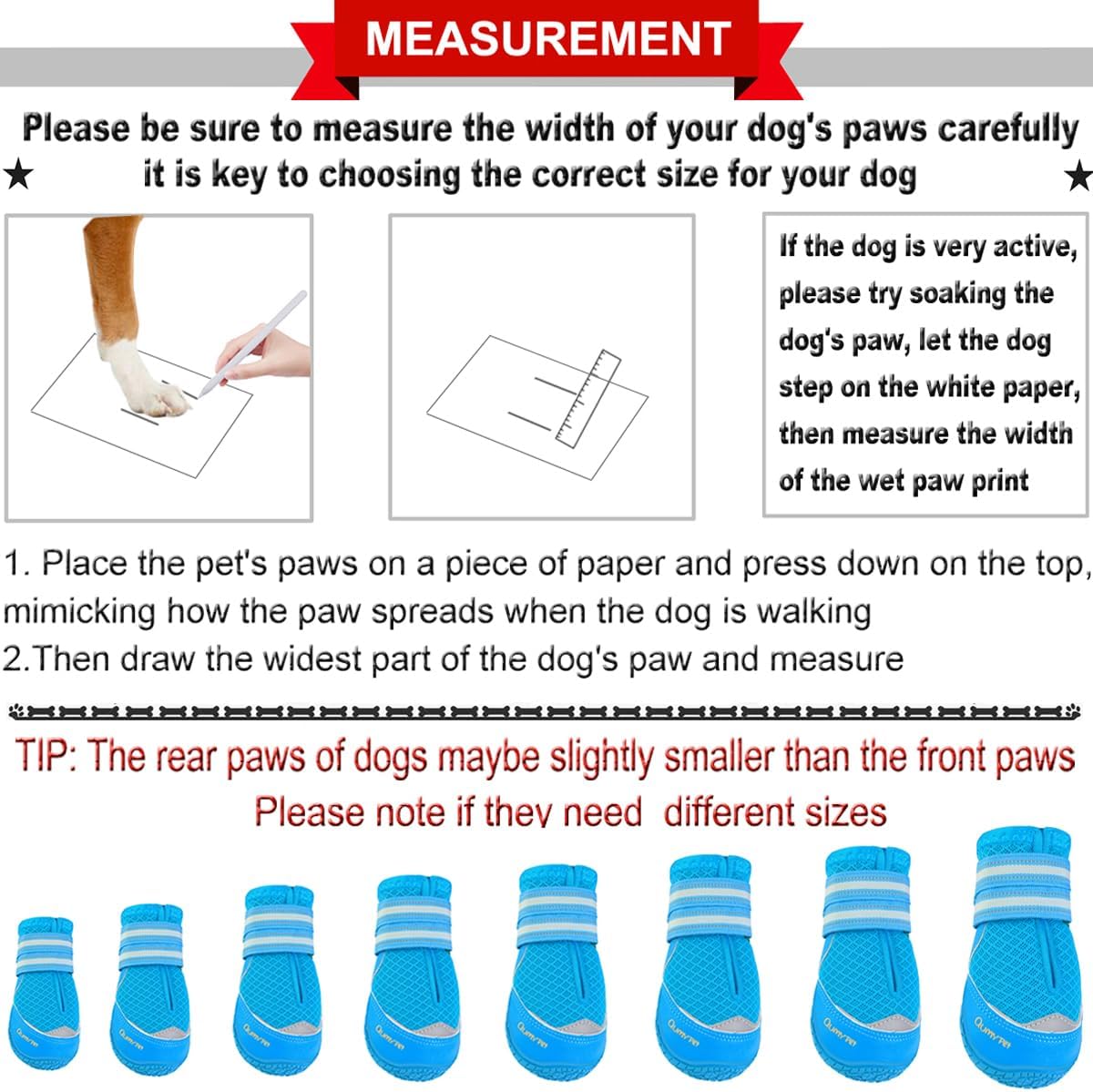 QUMY 4PCS Dog Boots for Large Dogs, Medium Dog Shoes & Paw Protectors for Hot Pavement, Summer Heat Protection, Mesh Breathable Nonslip Dog Booties for Hardfloors, Walking Running Hiking Black Size 6