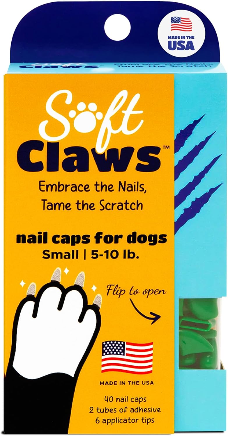 Soft Claws Nail Caps for Dogs with Non-Slip Design Made in USA - 40 Dog Nail Covers for Long-Lasting Protection of Floors and Furniture - Silver, XX-Large