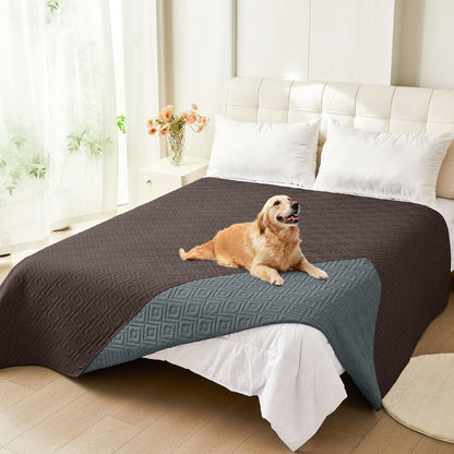 hyha Waterproof Dog Blanket, Soft Pet Bed Blankets, Waterproof Sofa Couch Cover for Dogs Washable, Reversible Pet Couch Covers for Sofa Furniture (30x70 Inch, Grey/Dark Grey)