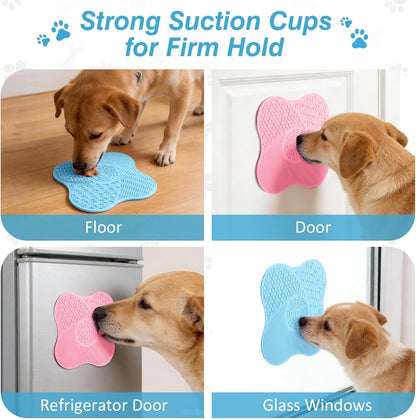 Lick Mat for Small Dogs with Suction Cups, Dog Lick Mat for Anxiety Relief, Slow Dog Feeder and Cat Licking Mat for Boredom Reducer, 1 Pack (Blue)
