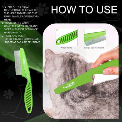 Pet Self Cleaning Slicker Brush and Grooming Comb - Gently Removes Loose Hair, Tangles, and Dirt - Skin Friendly Deshedding Grooming Tool for Hair Dogs & Cats - Pet Supplies Accessories (Purple)