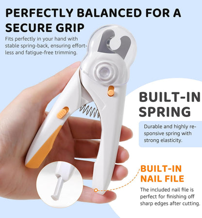 Pet Nail Clipper with Light for Cats & Small Dogs Puppies, Ultra Bright LED to Illuminate Nail Bloodline to Avoid Over Cutting, Extra-Sharp and Durable Cat Claw Trimmer with Nail File (Green)
