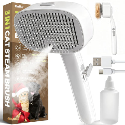 3 in 1 Pet Brush Set for Cats & Dogs - Self Cleaning Deshedding Brush & Slicker,Hair Remover Tool for Indoor Cats Long/Short Hair Pets