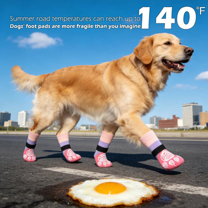 EXPAWLORER Anti Slip Dog Socks to Prevent Licking Paws, Dog Shoes for Hot Pavement Walk, Dog Booties for Hardwood Floors, Dog Boots & Paw Protectors with Grippers for Small Medium Large Senior Dogs M