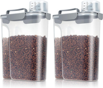 TBMax Dog Food Storage Container 5-7 lbs, Airtight Cat Food Container with Larger Spout & Measuring Cup, Portable Pet Food Storage Dispenser for Small Animal Kibble Storage, Bird Seed Container