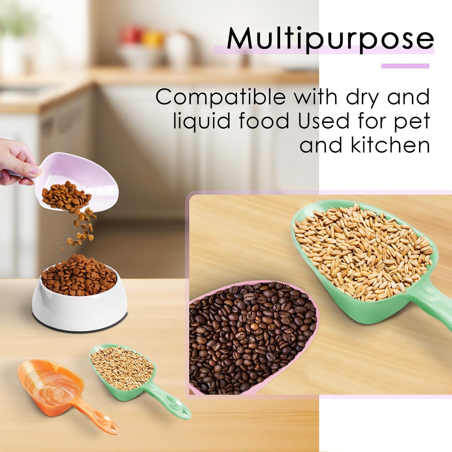 1-Cup Melamine Pet Food Scoop — Precise Feeding & Weight-Management Measuring Scoop for Dogs & Cats, BPA-Free, Durable, Dishwasher-Safe (Baby Blue)
