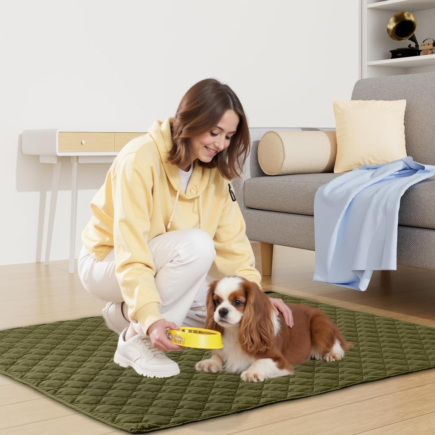 Smiry Waterproof Dog Bed Cover Blanket 30x70, Soft Reversible Pet Blanket, Washable Leakproof Cats Dogs Couch Cover for Sofa, Couch, Furniture, Grey/Dark Grey